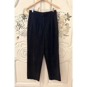 Sibylle LYN Canada Pants Women's 8 Black Suede Relaxed Tapered Leg Vintage